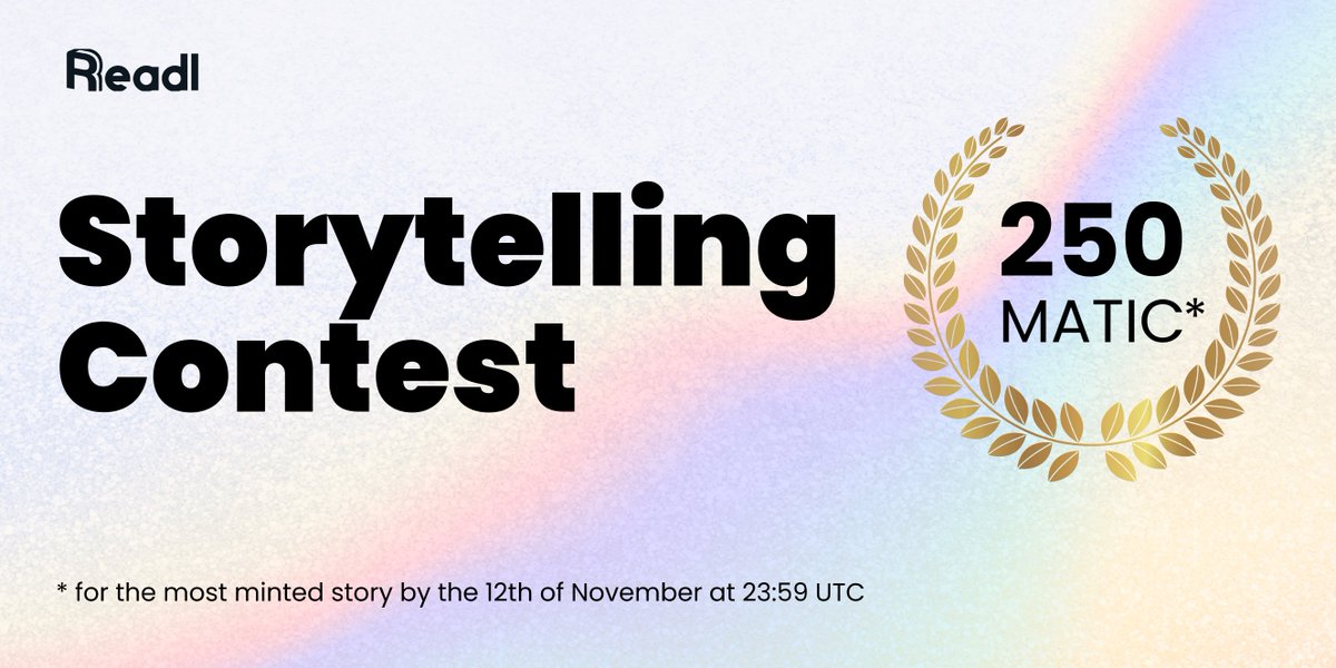 readl_co's tweet image. We are excited to announce our very first #Storytellingcontest

To celebrate the launch of Readl Stories, a platform dedicated to #NFT Storytelling on Web3, we want to reward the creator/s of the most minted story with 250 $MATIC 💰

Check the rules below 👇