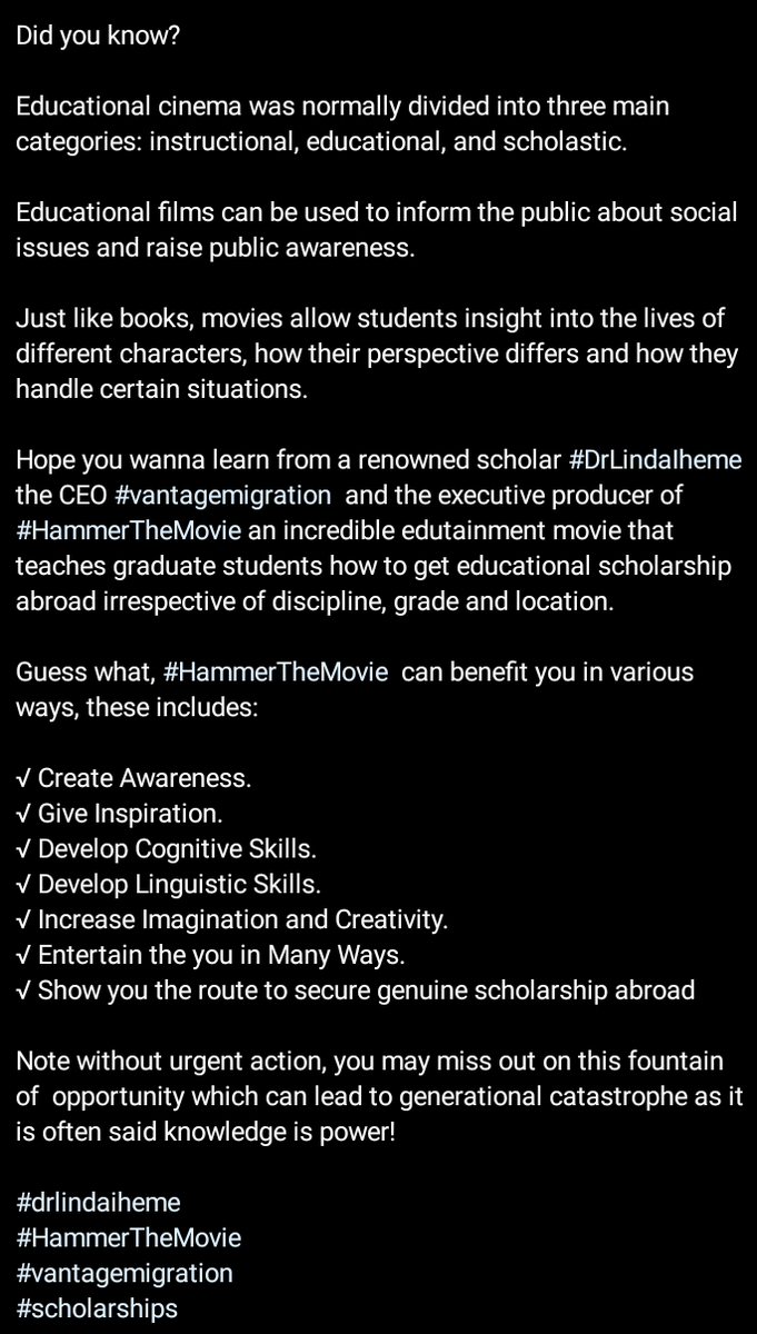 JamesChigozie59's tweet photo. Education is the passport to the future👇👇👇

@HammerTheMovie_ highlights how education is the passport to the future

#Vantagemigration teaches how to utilize this opportunity🖕🖕🖕 https://t.co/SVA2PXJ0vL