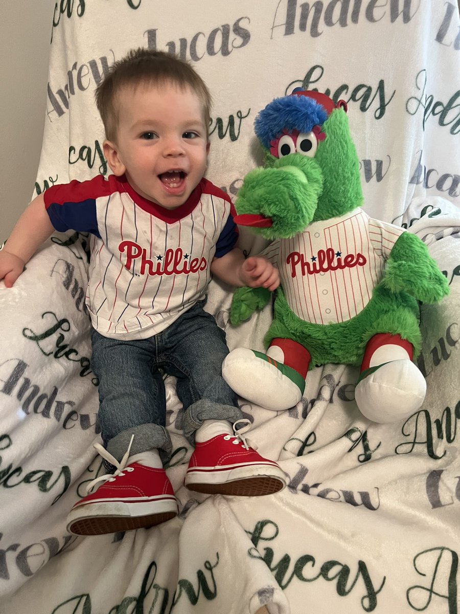 ShellyMcNamee's tweet photo. Lucas’ first #RedOctober ! Go Phillies! @6abc @NBCSPhilly @Phillies https://t.co/UAA5MfVxer
