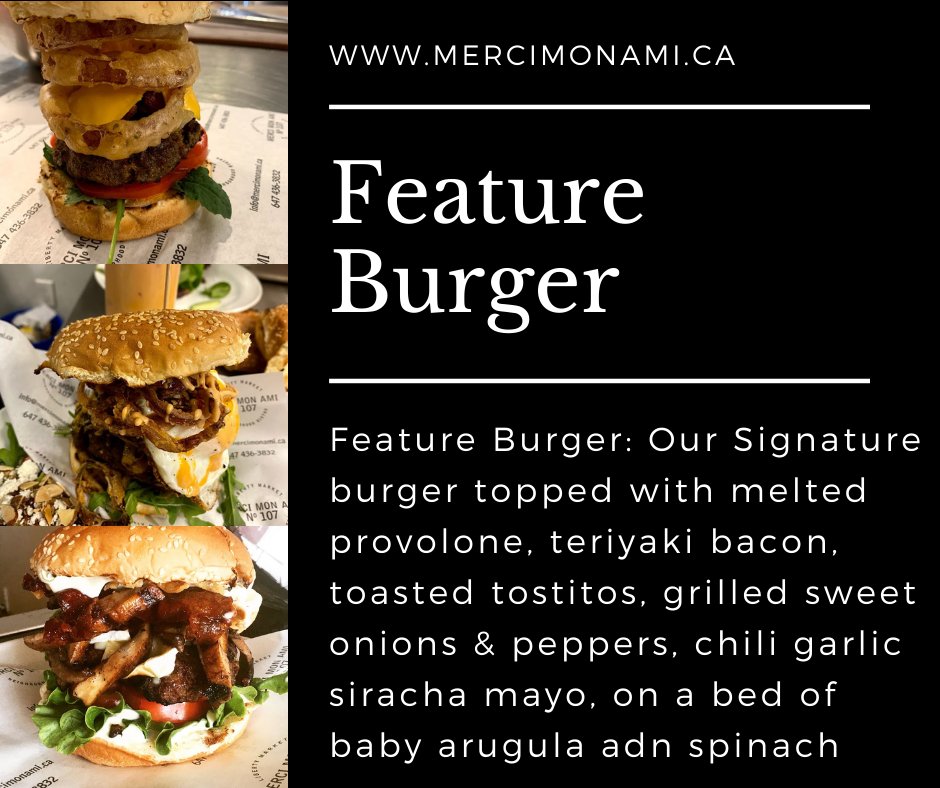 Feature Burger for this beautiful Wednesday.   Come on in and enjoy a great lunch!

 #toronto #libertyvillage #dogsofinstagram #photography #brunch #torontoeats #sunday #realestate #torontolife