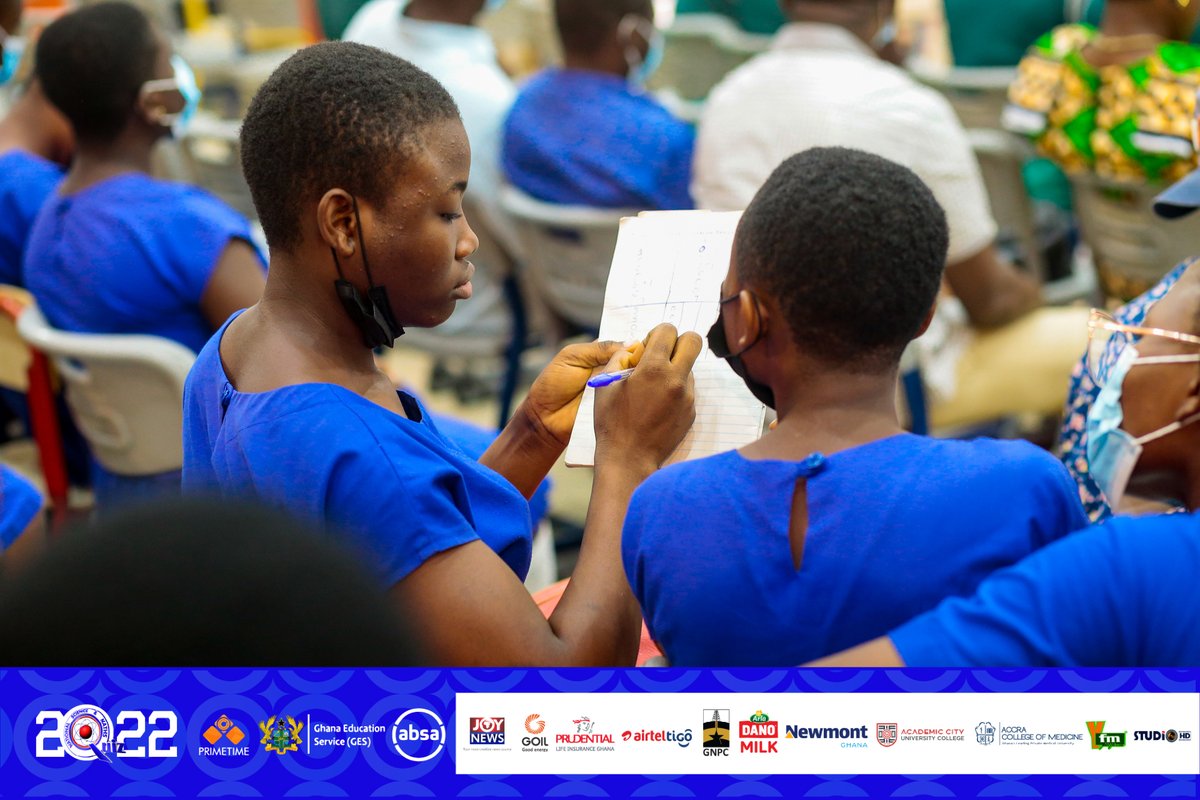 NSMQGhana's tweet photo. SAARAH-MENSAH: End of Round 4

Toase SHS: 25pts
Labone SHS: 20pts
OLA Girls' SHS, Kenyasi: 16pts

Still close, four riddles to go!

#NSMQ2022 #NSMQPrelims #Primetime https://t.co/LX5Zk2t78n