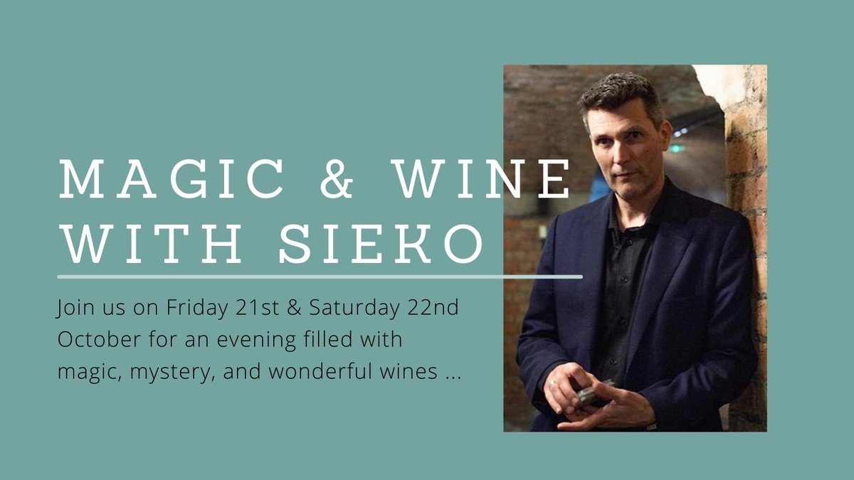 Sieko Magic is back with a brand-new show, created exclusively for our iconic cellars in Bristol.

Ready for an evening filled with magic, mystery and wonderful wine? 🍷 🎩 

Visit bit.ly/3Vieb4h for details and to book. Tickets cost £35 per ticket.