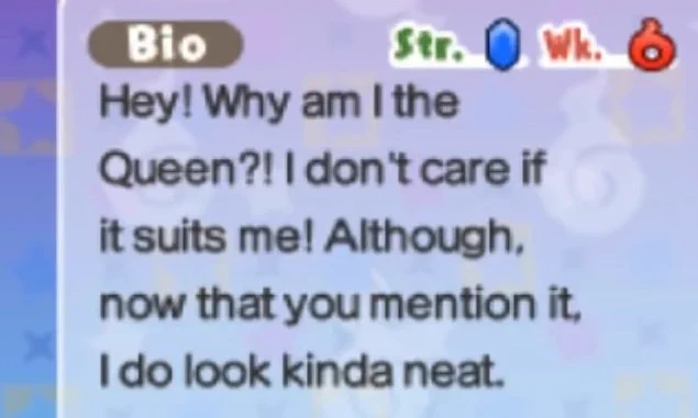 Thinking about Queen Usapyon, who's literally just Usapyon but dressed up like a Queen.He mentions how he "looks neat" in this outfit and he's proud of it and i love it 