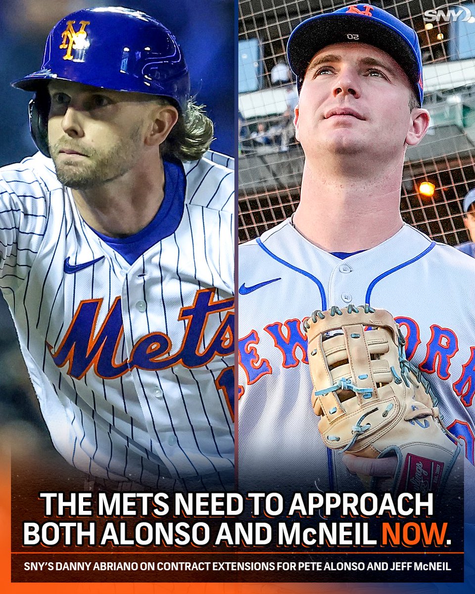 SNY_Mets's tweet photo. Extending Pete Alonso and Jeff McNeil should be one of the main priorities for the Mets this offseason, says @DannyAbriano: https://t.co/PHGo4Sz711 https://t.co/FQZtfvZitQ