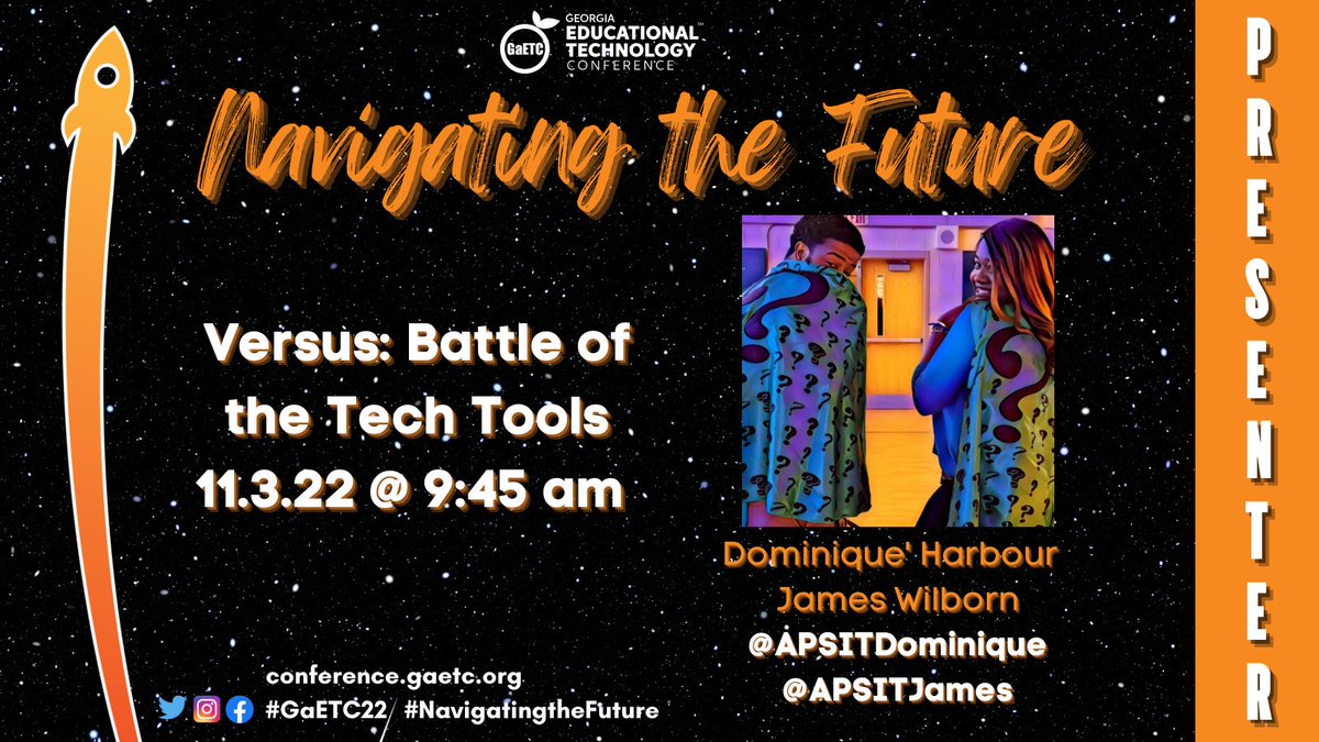 Counting down to GaETC! Who will get the belt? 🥊🥊 @APSITDominique or @APSITJAMES? 🤔 Only one way to find out! See you there!😉 @APSInstructTech @apsitnatasha @GaETConf #NavigatingtheFuture #GaETC22 #APSITInspires