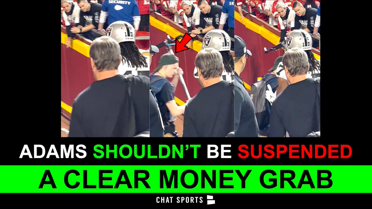 If player safety is the <a href="/NFL/">NFL</a>'s #1 concern. They shouldn't suspend Davante Adams.

This is a clear money grab from the photographer who purposely ran in front of Tae. He &amp; Chiefs security deserve blame

My take: raidersreport.locals.com/post/2876283/d… 📺

#RaiderNation share if you have 17's back