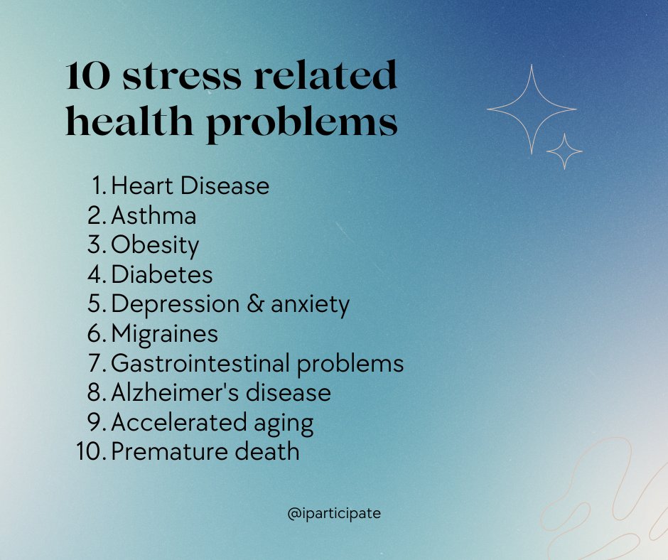 iParticipate360's tweet photo. stress aside from itself can bring on a load of other health problems https://t.co/c0YjgjhjoL