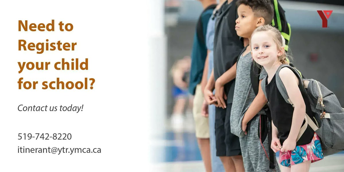 Is your child not registered for school yet? Our Settlement Workers in Schools can help register your child for elementary or high school.

Contact us today: call 519-742-8220 or email itinerant@ytr.ymca.ca

#WRDSB #WCDSB #WaterlooRegion