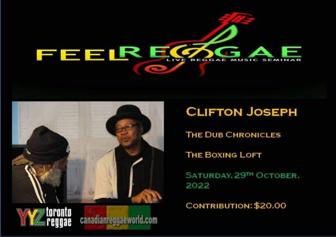 torontoreggae's tweet photo. Canadian Reggae World Presents a Feel Reggae seminar Saturday October 29 with Clifton Joseph + @dub_chronicles at the Boxing Loft! @JuLionKing #reggae #feelreggae #toronto #yyzmusic #yyzevents https://t.co/0rWstf6ah6