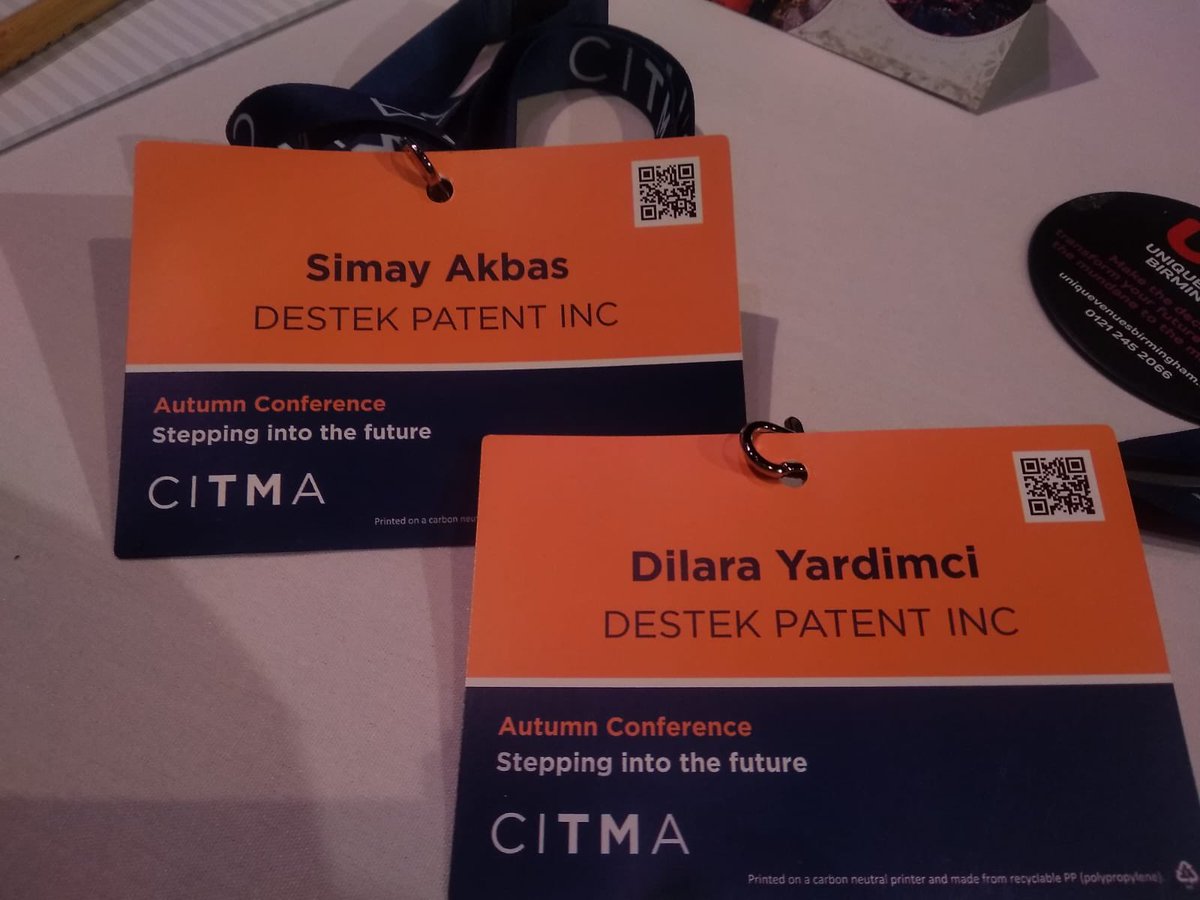 DestekPatentGLO's tweet photo. CITMA Autumn Conference is held in Birmingham UK this year and Destek Patent is taking part with 2 delegates #destekpatent #yourippartner https://t.co/45SfGF6huI