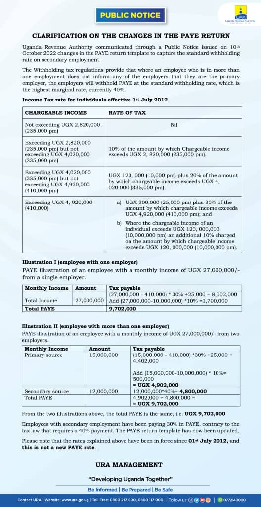 And The Clarification Is Here! So This Direct 40% On Secondary Income Is Basically To Ensure Income Tax Parity! Even Then, This Income Tax Rate Is High Considering Our Economy. Anyway, I'm Neither An Economist Nor A Taxation Expert 🤐! <a href="/URAuganda/">Uganda Revenue Authority</a> <a href="/URA_CG/">John R. Musinguzi</a> <a href="/mofpedU/">Ministry of Finance</a> <a href="/Parliament_Ug/">Parliament of Uganda</a>