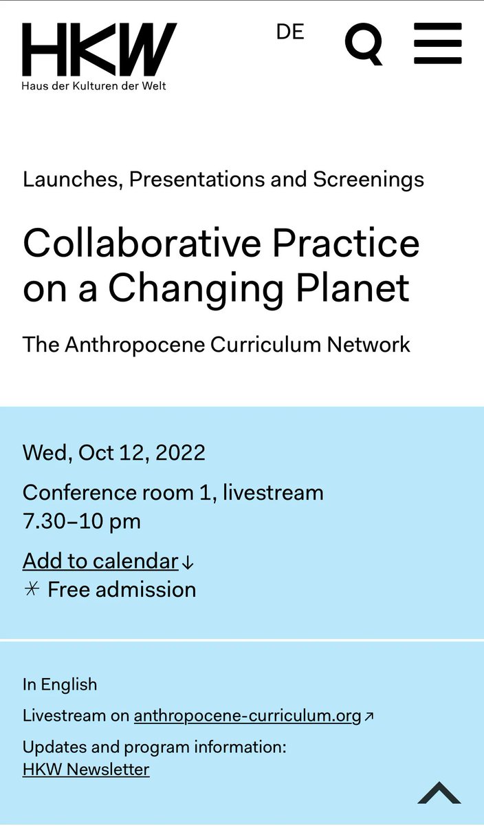 anthrocommons's tweet photo. Collaborative Practice on a Changing Planet will start in an hour at @HKW_Berlin!
Admission is #free & livestream available from 7pm CEST via https://t.co/nr9uulycgg #WhereIsThePlanetary 🌎🌍🌏 https://t.co/dfft8Vh2h4