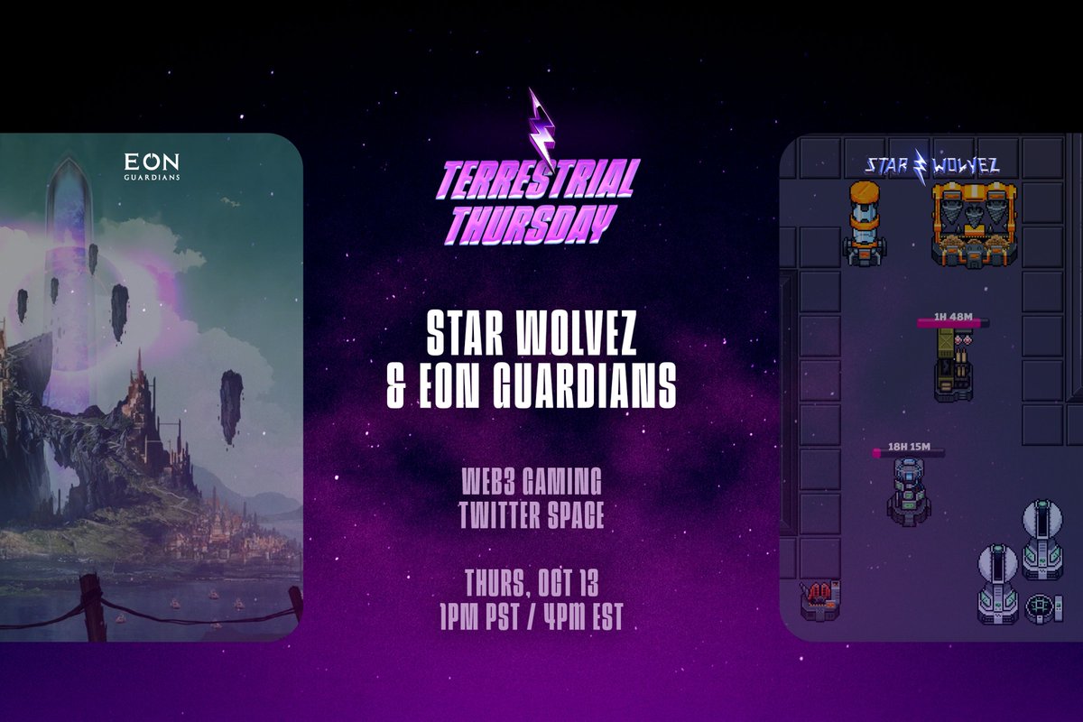 Join us tomorrow at 4pm EST as we chat with <a href="/corgipunk/">corgipunk</a> – founder of @EONGuardians – about Web3 gaming on Terrestrial Thursday.

Bring your best gaming chairs.

Set reminder here 👇
x.com/i/spaces/1ynJO…