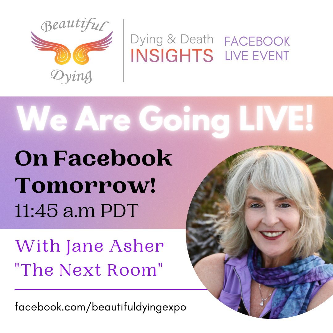 BeautifulDyingExpo (@abeautifuldying) on Twitter photo We are going LIVE tomorrow at 11:45 am PDT with the author of The Next Room, Jane Asher! <a href="/JaneAsher/">Jane Asher</a>
You'll see more from her at the Expo, and she will be sharing her insights and perspective on the upcoming Expo!
#BDEXPO2022 #beautifuldyingexpo #thenextroombook #thenextroom We are going LIVE tomorrow at 11:45 am PDT with the author of The Next Room, Jane Asher! <a href="/JaneAsher/">Jane Asher</a>
You'll see more from her at the Expo, and she will be sharing her insights and perspective on the upcoming Expo!
#BDEXPO2022 #beautifuldyingexpo #thenextroombook #thenextroom
