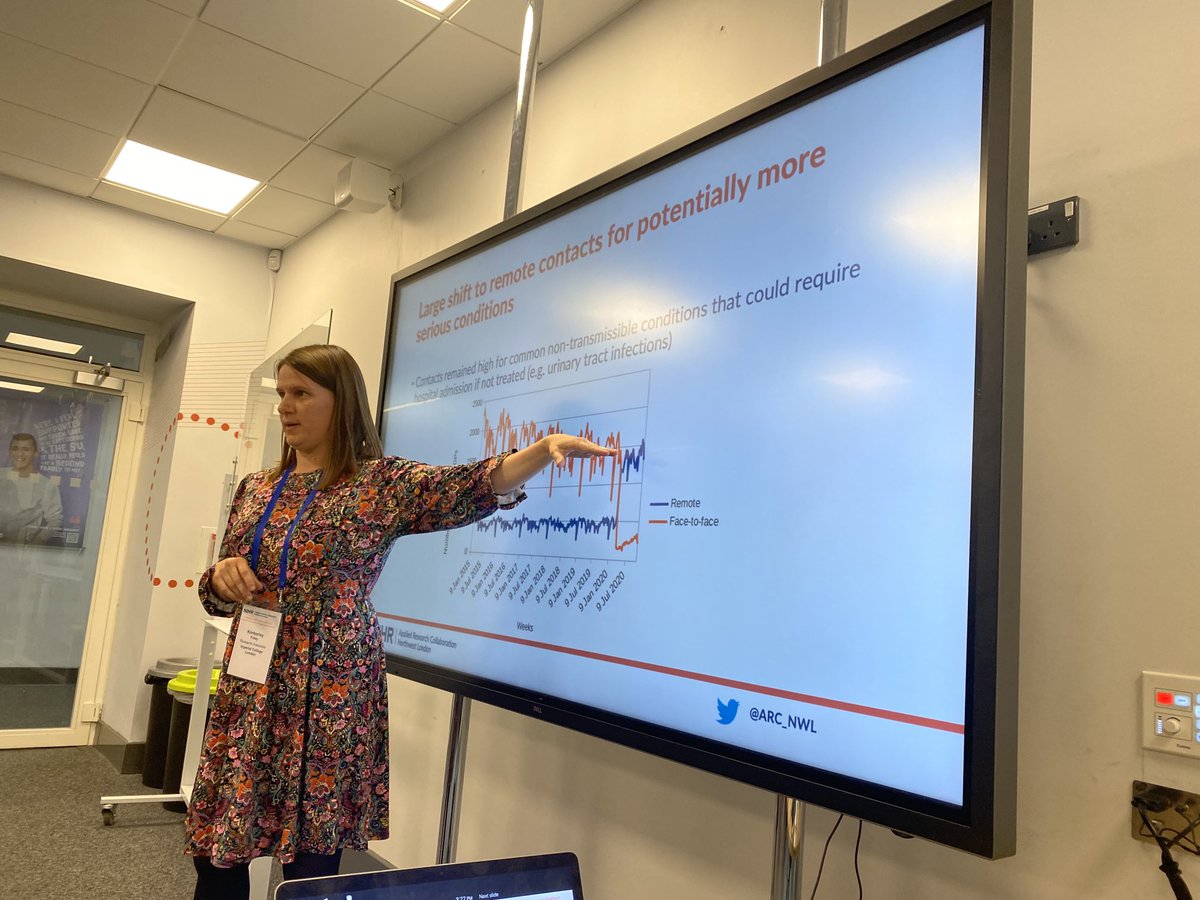 SoniaKSaxena's tweet photo. Dr @KA_Foley showing how GPs responded to Covid 19 lockdowns by increasing use of digital systems resulting in a twofold rise in children’s remote consulting to support families. how can dighealth best meet children’s needs? @ARC_NWL #arcresearch2practice https://t.co/xe3JJy1bNg