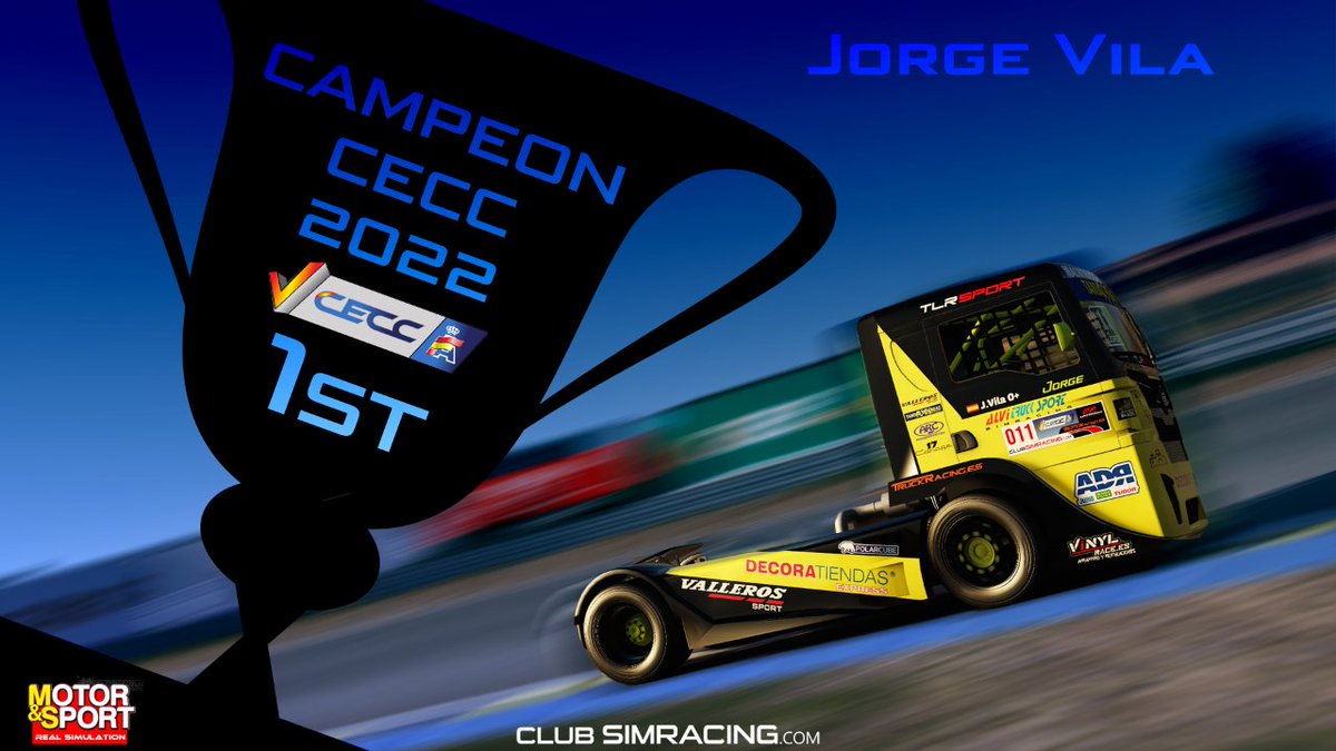 club_simracing's tweet photo. 🏆 CAMPEÓN #ceccv @virtual_rfeda
¡Enhorabuena Jorge Vila!
El especialista en camiones y hermano del campeón de 2021 del certamen real, se lleva su primer título. https://t.co/O3mmFeAw5M