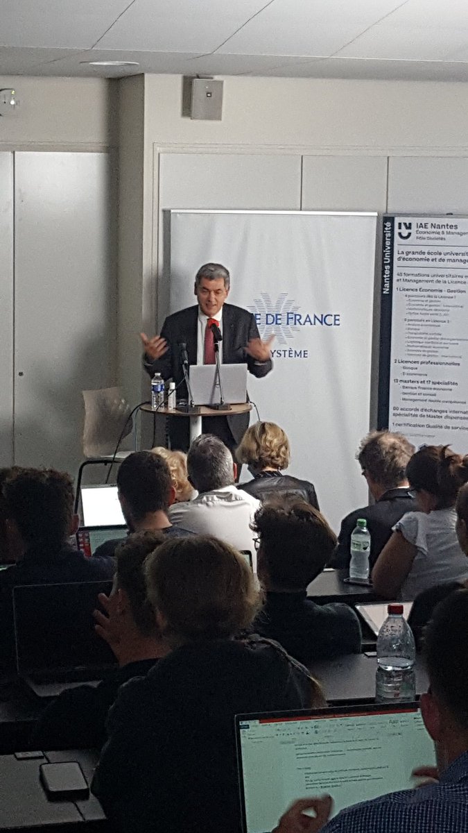 IAEnantes's tweet photo. [#Conference @banquedefrance X IAE Nantes] En été 2021, globalement les entreprises PME ont fait preuve de résilience lors de la crise sanitaire et il y a eu malgré tout de la création net d'emplois et d'entreprises. Le "quoi qu'il en coûte" a fait ses preuves." @VisnovskyF https://t.co/Y2kwqdMY5k