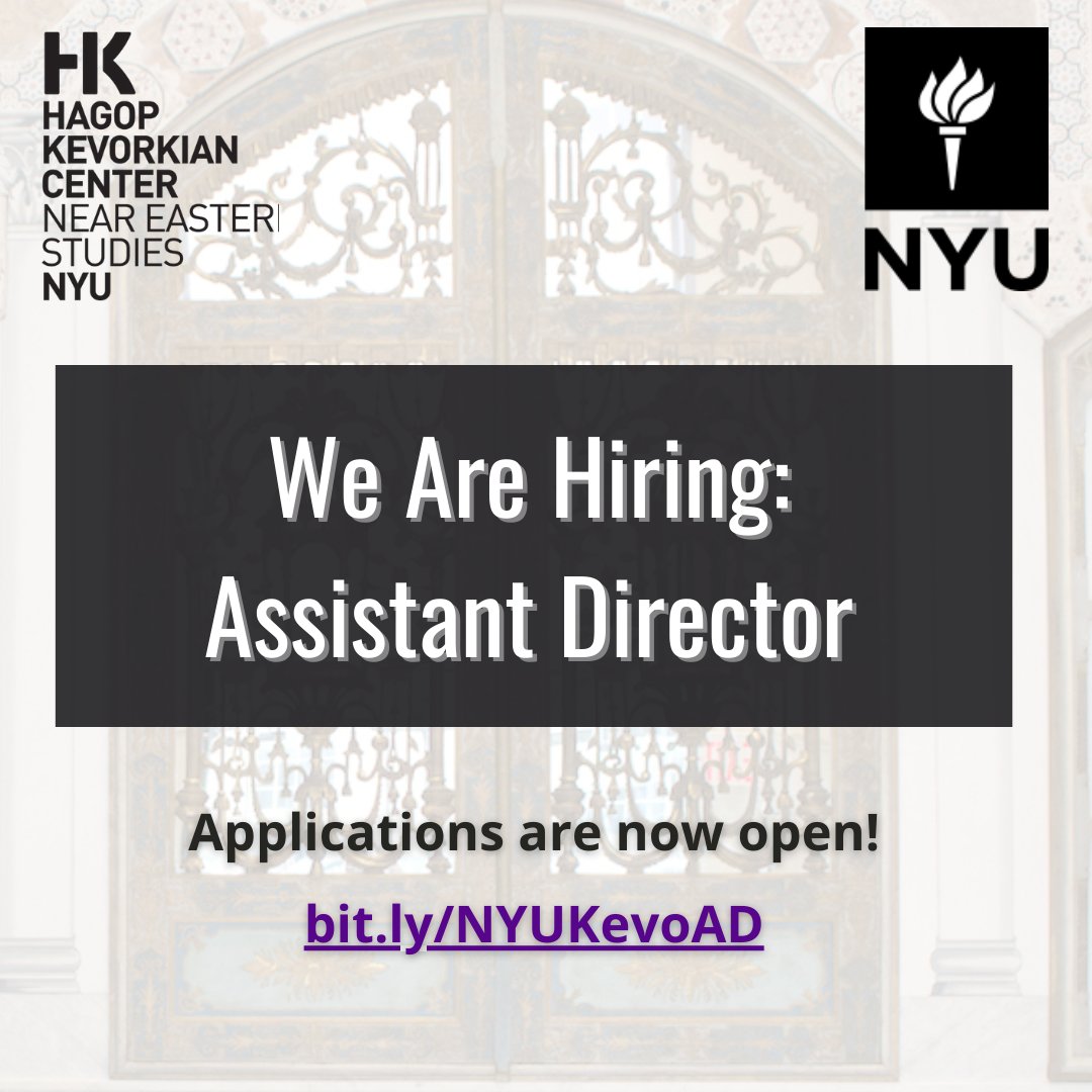 We are hiring! The Kevorkian Center seeks a talented professional with 5+ years of experience in Middle East studies and program administration to join our team as the Center's Assistant Director. Applications are now open. 

✍️:uscareers-nyu.icims.com/jobs/11032/ass…