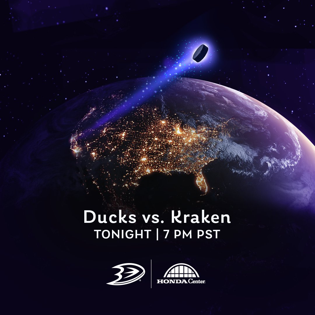 olivecoverage's tweet photo. Get ready for the @AnaheimDucks to hit the ice tonight as the face-off to the @SeattleKraken at 7 pm PST at the @HondaCenter!๐
Weโre excited to catch the game tonight.
#olivecoverage #AnaheimDucks #FlyTogether https://t.co/2VdTNy27yl