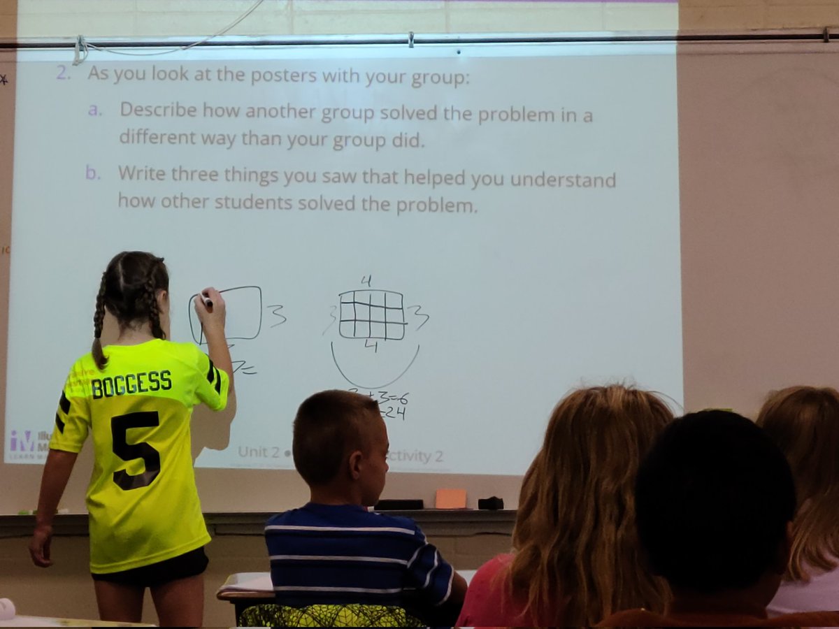 Watching Mrs Applegate <a href="/hcsdcyclones/">Harlan Community School District</a> in 3rd grade today. Students working on area computation. This productive struggle to figure square footage led to leaning on prior knowledge and working with a partner. Then watched student work on personal narratives. #thestruggleisreal