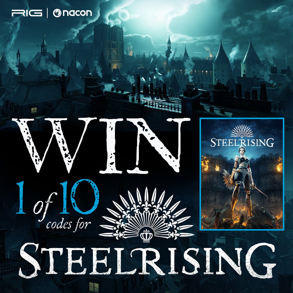 RIGGaming's tweet image. Want to win 1 of 10 #Steelrising Steam codes for PC?

🔘 follow us + @PlaySteelrising
🖤 like this post
🔁 retweet this post
🏷 tag a friend in the replies to this tweet

Winners will be announced one week from today ⚔️⚙️