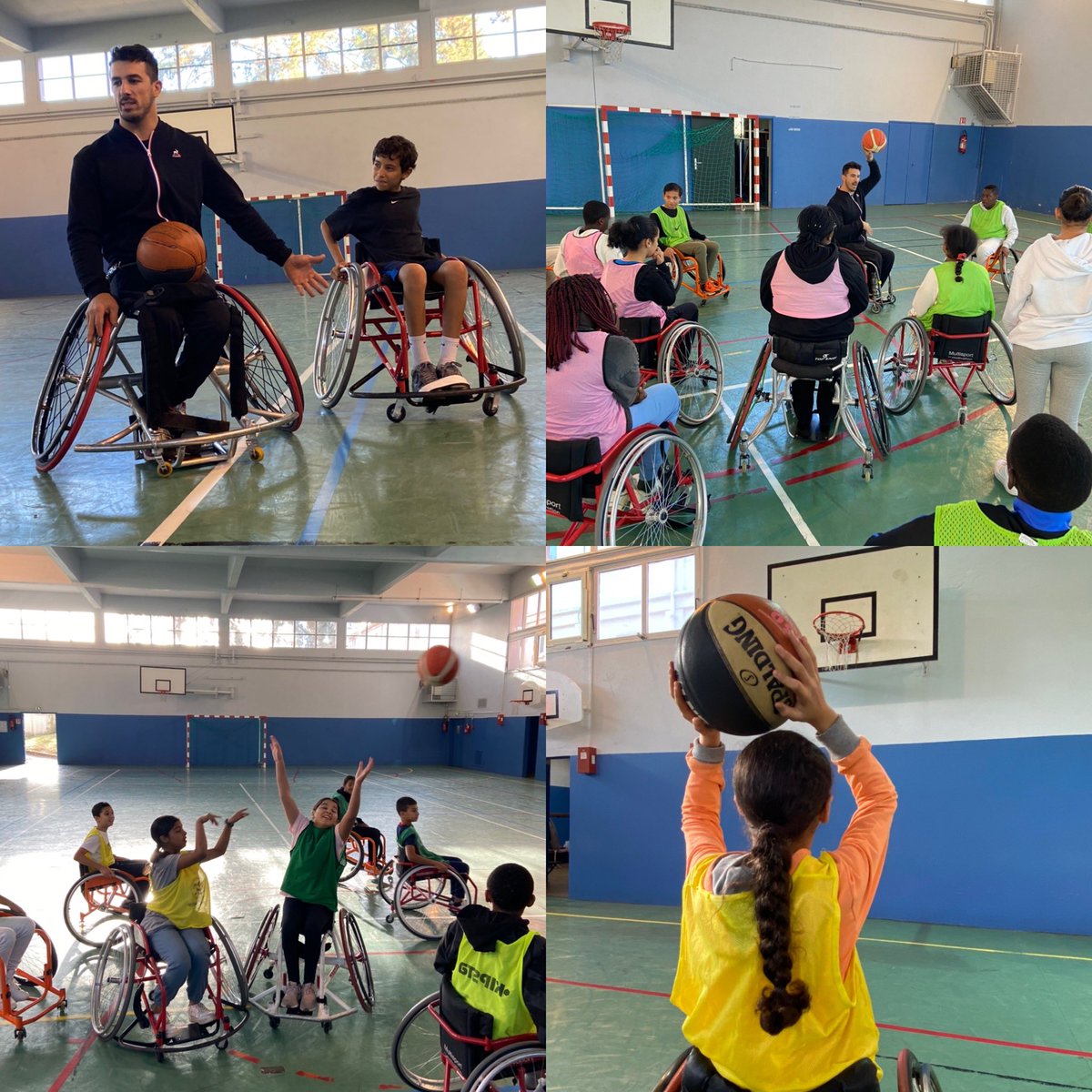 Découverte du handisport avec le champion @sofyanemehiaoui pour les élèves du collège Jules Verne aux Mureaux.
#handisport #basketfauteuil #partage #transmission #inclusion #inspiration