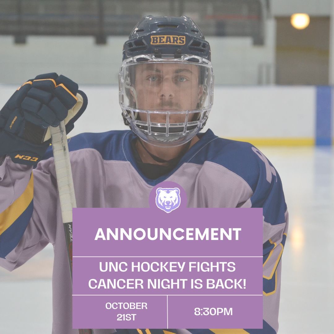 HockeyUNC's tweet photo. UNC’s Hockey Fights Cancer night is making a return this season. More information, new jerseys, t-shirts, and more coming soon 👀 https://t.co/bbbHZx8tk4