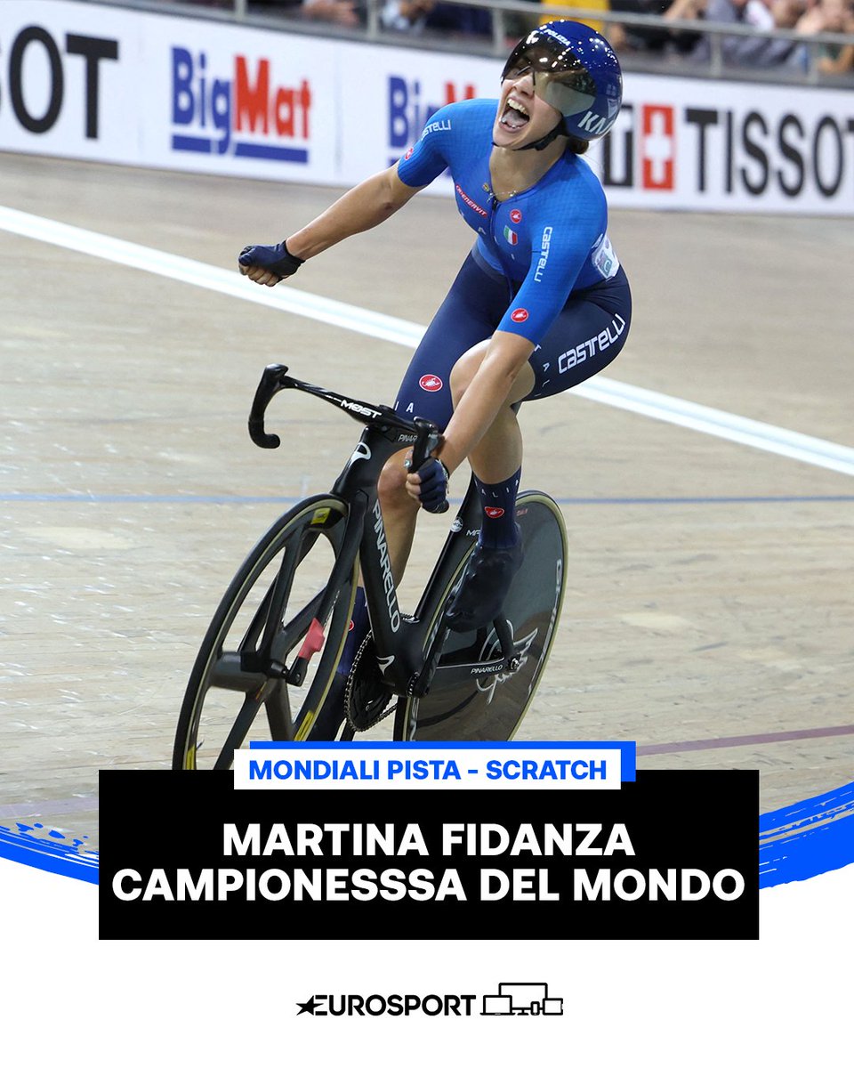 Eurosport_IT's tweet photo. LA STORIA SI RIPETE!!!! MARTINA FIDANZA CAMPIONESSA DEL MONDO NELLO SCRATCH 👑🚴‍♀️

#EurosportCICLISMO | #SQY2022 | #Fidanza https://t.co/8jqIX6jLBC