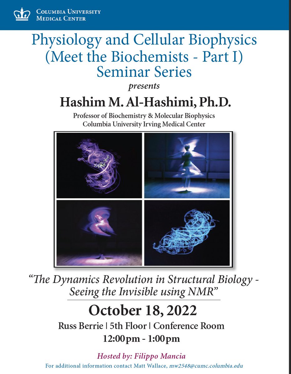 Dr. Filippo Mancia will be hosting our "Meet the Biochemists" Seminar Series. Please join us for the upcoming seminar next Tuesday, October 18th.