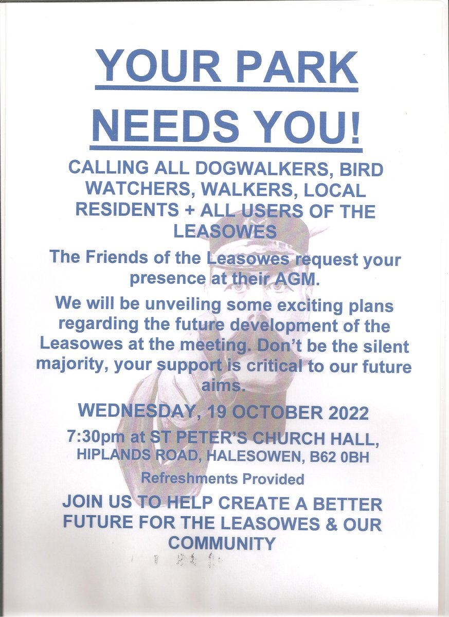 We will be holding our AGM on 19 October, where we will be unveiling our aims for meaningful improvements to this much-used beautiful and historic landscape. Public support is going to be vital in this regard. We look forward to welcoming you 😊 #Halesowen!