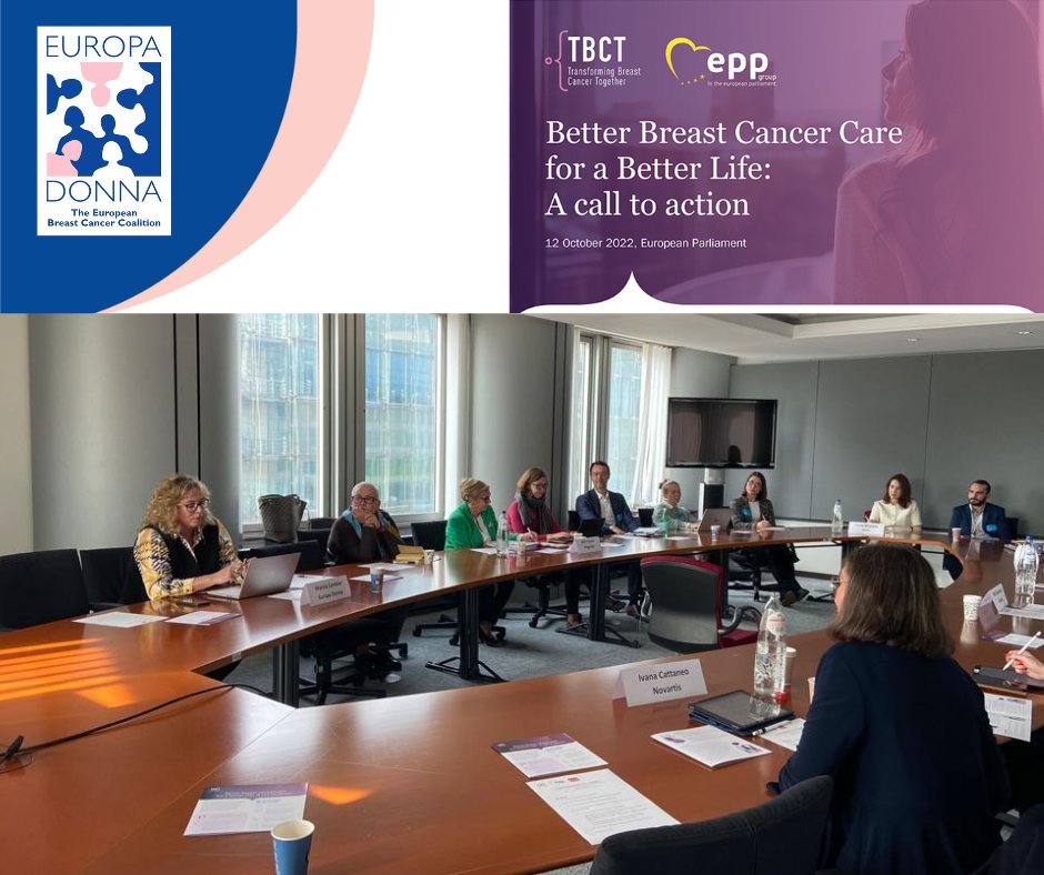 Today the <a href="/TbctEu/">Transforming Breast Cancer Together/ TBCT</a> held an event at the 🇪🇺 to launch a Call to Action on Quality of Care. The event was hosted by <a href="/FitzgeraldFrncs/">Frances Fitzgerald</a> Chair of TBCT, &amp; ED CEO @Marziazzz took part in the panel discussion along with other TBCT members. 

📢Call to Action: bit.ly/3fZaPDa