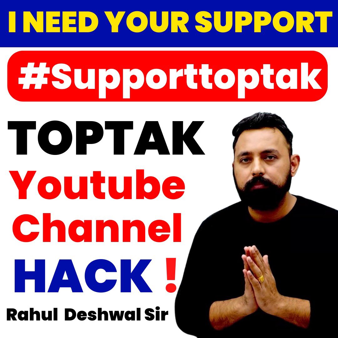 Rahuldeshwalsir's tweet photo. #supporttoptak @YouTube @YouTubeCreators @YouTubeIndia https://t.co/LuFte9bOAP