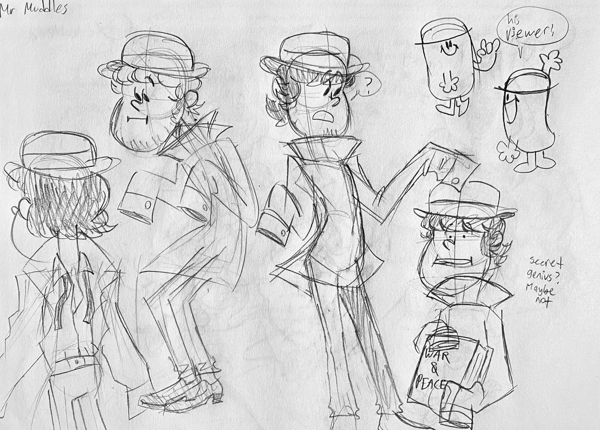 MatthewJGrisha1's tweet photo. Two human!Mr. Muddles for comparison: My version vs. Dooble's version.

@doobledabbadoo 

#mrmen #mrmenandlittlemiss #mrmenlittlemiss #mrmuddle #humanization #sketches https://t.co/WqvszYKmrn