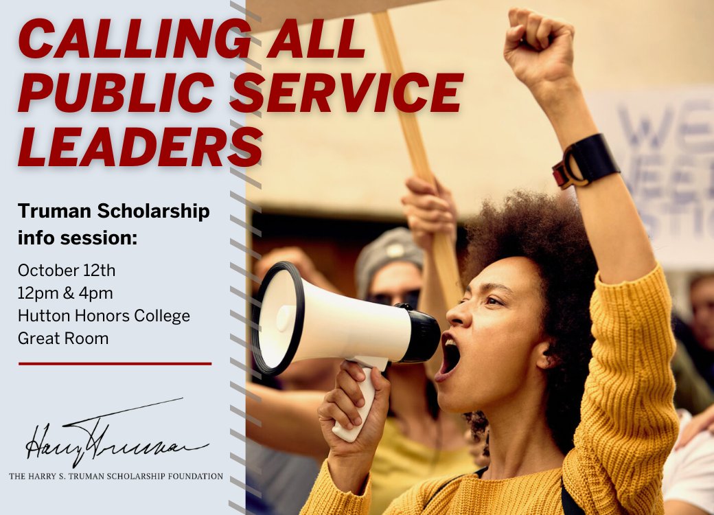 IU Juniors looking grad school funding: applications for The Harry S. Truman scholarships are now open! Info sessions about the application and interview process will be held on October 12th at the Hutton Honors College in the Great Room. RSVP here: bit.ly/3RBwOxf