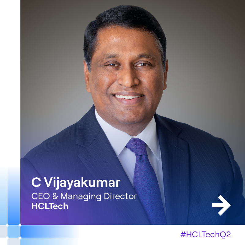 hcltech's tweet photo. Our CEO &amp; MD, C Vijayakumar, highlights our stellar performance in Q2 of FY 2023. #HCLTechQ2 #SuperchargingProgress
