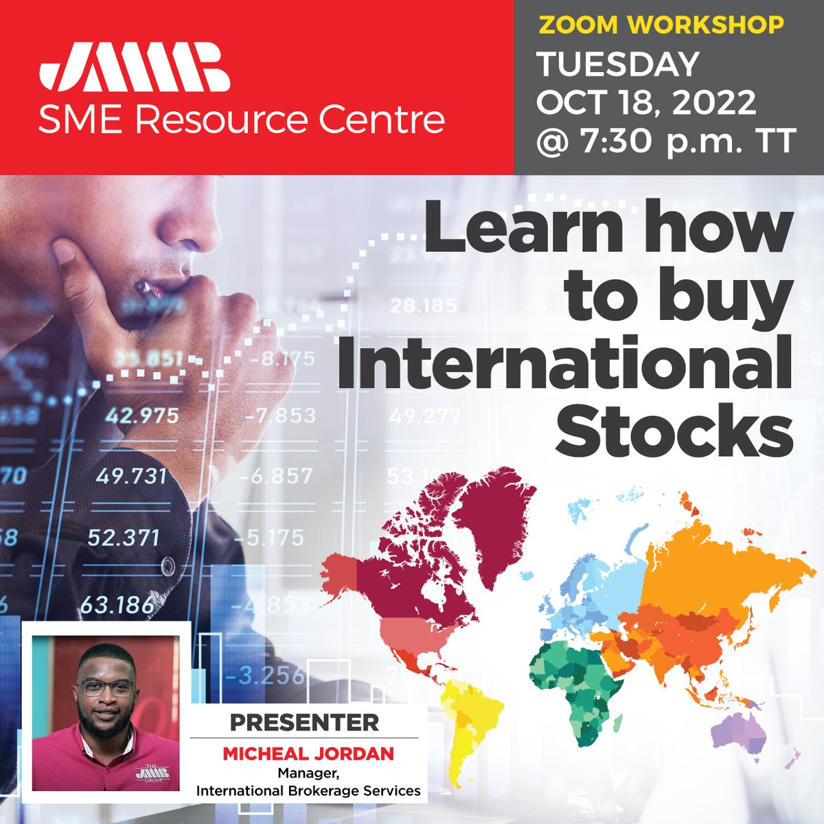 jmmbgrouptt's tweet image. 𝗥𝗲𝗴𝗶𝘀𝘁𝗲𝗿 𝗧𝗼𝗱𝗮𝘆!

We have planned a SME workshop - Learn how to buy International Stocks.

🗒 Topic: Learn how to buy International Stocks
📅 Date: 18th October 2022
⏰ Time: 7:30pm
💻bit.ly/3VloK6z 

#JMMBSME #SMEResourceCentre #SME #internationalstock