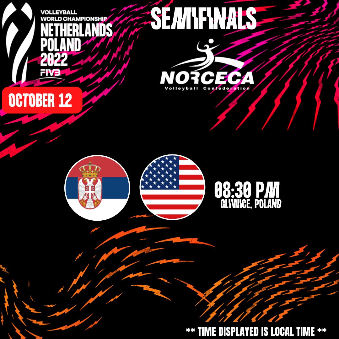🔝Women’s World Championship @usavolleyball will in SEMIFINALS today! 📆 October 12 ⏰ Time Displayed is Local Time ℹ️ Volleyballworld 📺 Live On VBTV #norceca #electrifying2022 #WWCH2022 #volleyball #gobeyondyourlimits