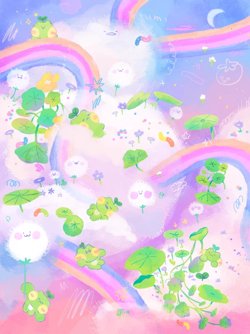 Hi #PortfolioDay My name is Poggy and I'm a filipino illustrator that likes to draw sleepy small frogs always taking a nap  