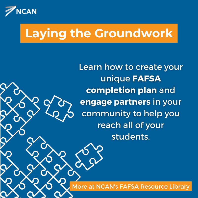 NCANetwork's tweet photo. The 2023-24 FAFSA is now open! 📄

NCAN's FAFSA Resource Library has a plethora of training approaches, tools, and data for counselors &amp; other practitioners to use to help 100% of their students complete the form and unlock financial aid!