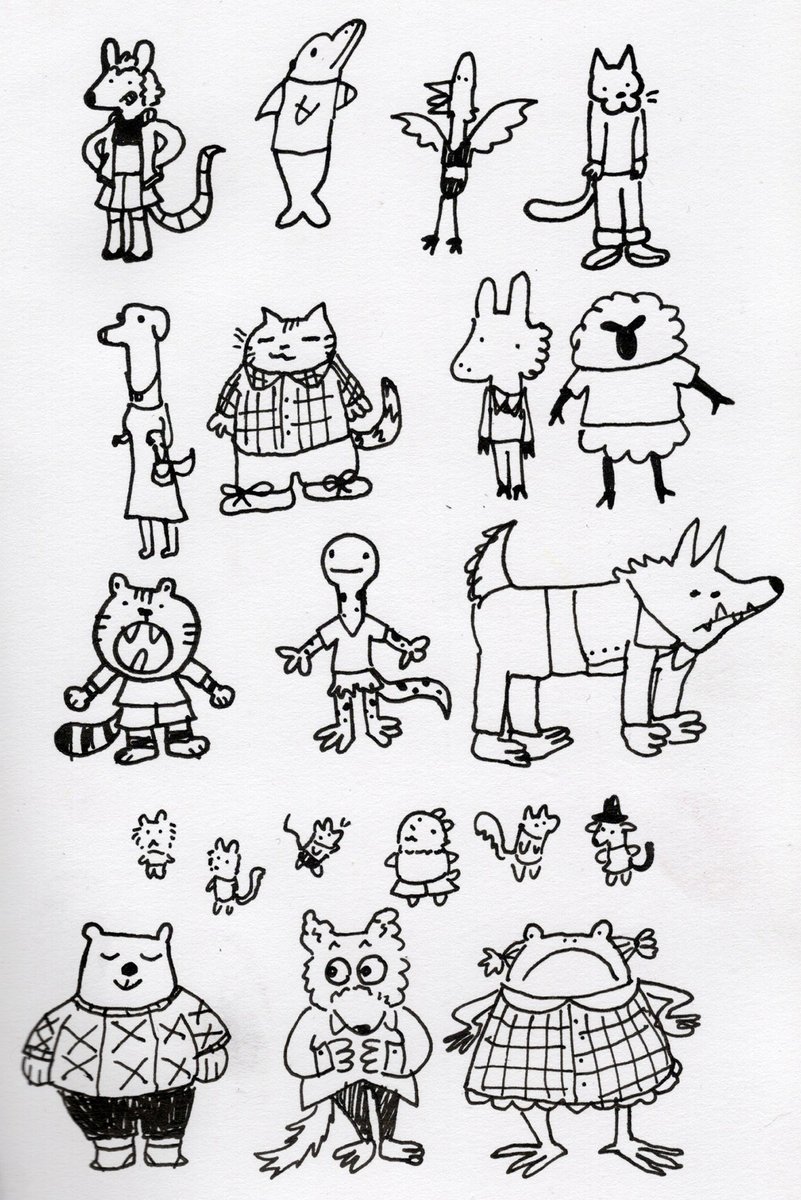 izzybbcomics's tweet image. sketchbook animals! let me know if you have a favorite, i like the frog