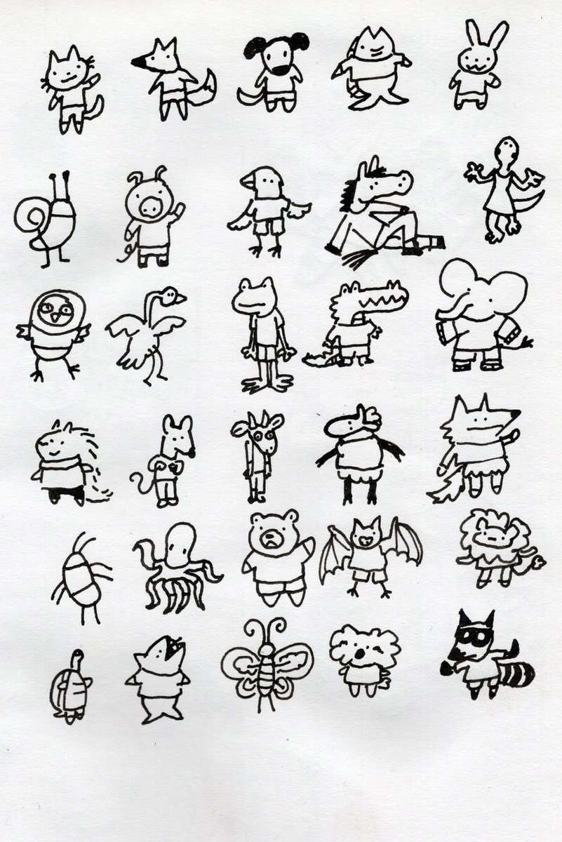 izzybbcomics's tweet image. sketchbook animals! let me know if you have a favorite, i like the frog