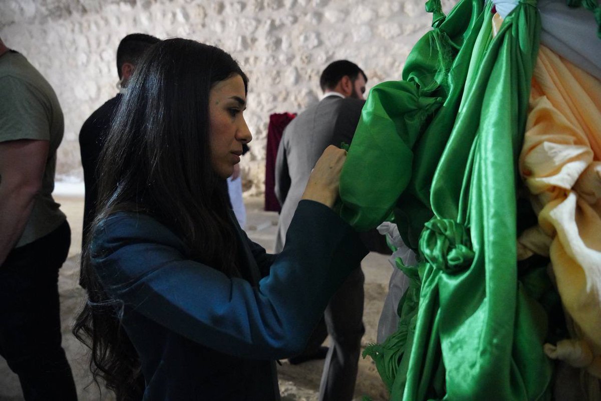 NadiaMuradBasee's tweet photo. As a girl, I always dreamed of going to the Autumn Assembly at the sacred Yazidi temple in Lalish. It was beautiful to be there today for the first ceremony that Lalish has held since the genocide. Despite religious persecution, Yazidis are celebrating and preserving our faith. https://t.co/DZGy5SlINS