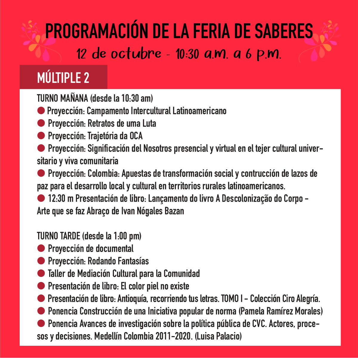 perucvc's tweet photo. (2/2) Increíbles propuestas artísticas y culturales de organizaciones de Latinoamérica llegan a Perú para compartir su energía 

Sigue la programación ferial aquí: https://t.co/YscF4mEpKL

#CulturaVivaComunitaria #CVCLatAm2022 #TejiendoEsperanzaySolidaridad https://t.co/BARyhAJsjo
