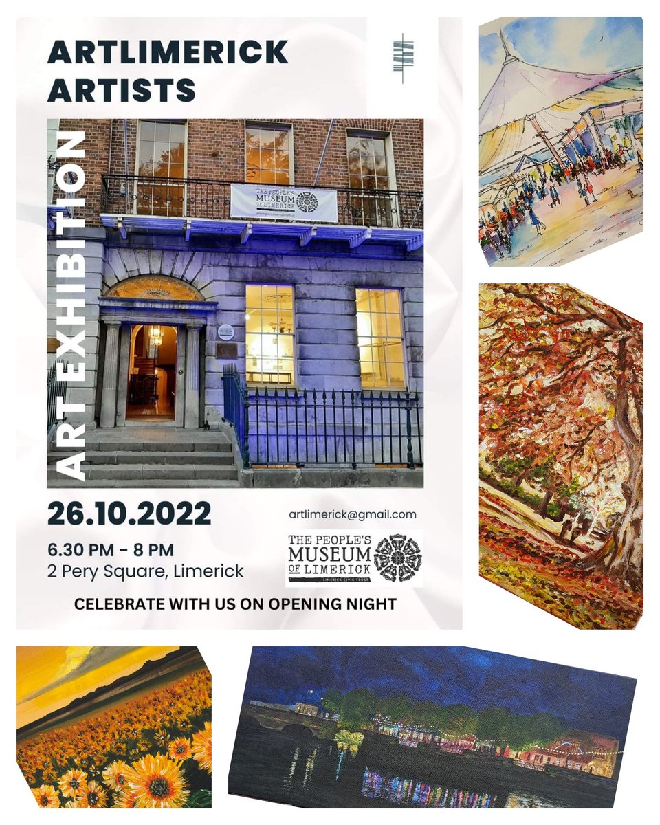 nici_quinn's tweet photo. I am delighted to be taking part in @ArtLimerick Annual Art Exhibition at @PeoplesMuseumLK. Opening night is Oct 26th 6.30 pm and you are all invited :-). #artexhibition #localart #localartists #OpeningNight #nicilegearart #supportlocal #supportlimerick https://t.co/mrv79N9Ew2