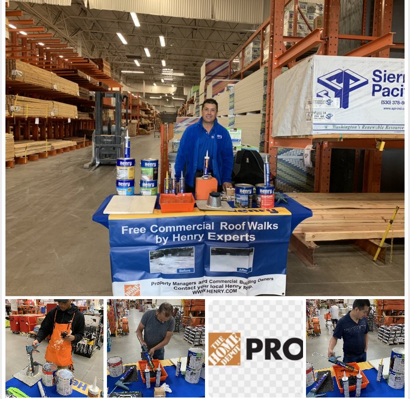 Miguel_HenryCo's tweet photo. Today Pro Event #Homedepot #3304, Reno, NV. Stop by and try a live demo of white coating, Talk to the expert about roof solutions, reflectivity, waterproofing, and more.@robert3304 @SteveKnottPN https://t.co/UuB3LLkYds