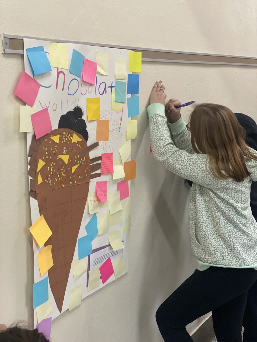Ss participated in a #gallerywalk to give and receive #feedback on their Flavor of the Day ideations. Next step: revise and host a market research panel. Who wants to be a taste tester? <a href="/WAWMFranklin/">Franklin Elementary</a> #TeamEnterprise #PBL #WAWMproud @AielloMrs