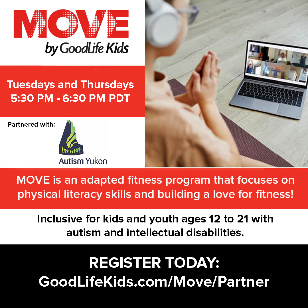 Have you tried <a href="/GoodLifeKids/">GoodLife Kids Foundation</a> FREE Move classes? Autism Yukon has partnered with GoodLife Kids to offer these adaptive fitness programs to our community for FREE!

Give tomorrow's session a try! Register here: bit.ly/3SYiLDp