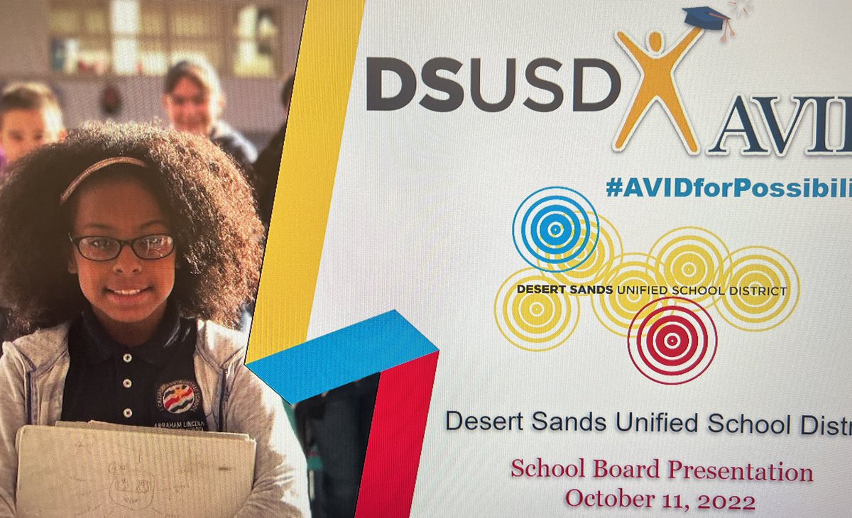 dsusdAVID's tweet photo. #DSUSDisAVID Board and Cabinet presentation last night!We highlighted all the hard work AVID coordinators and students have done over the past year.Thank you to Calisi, an amazing 4th grader at @DCAComets for making a special appearance. You were 🧀🧀🧀! @RIMSAVID @DesertSandsUSD https://t.co/5aokTh1G8K