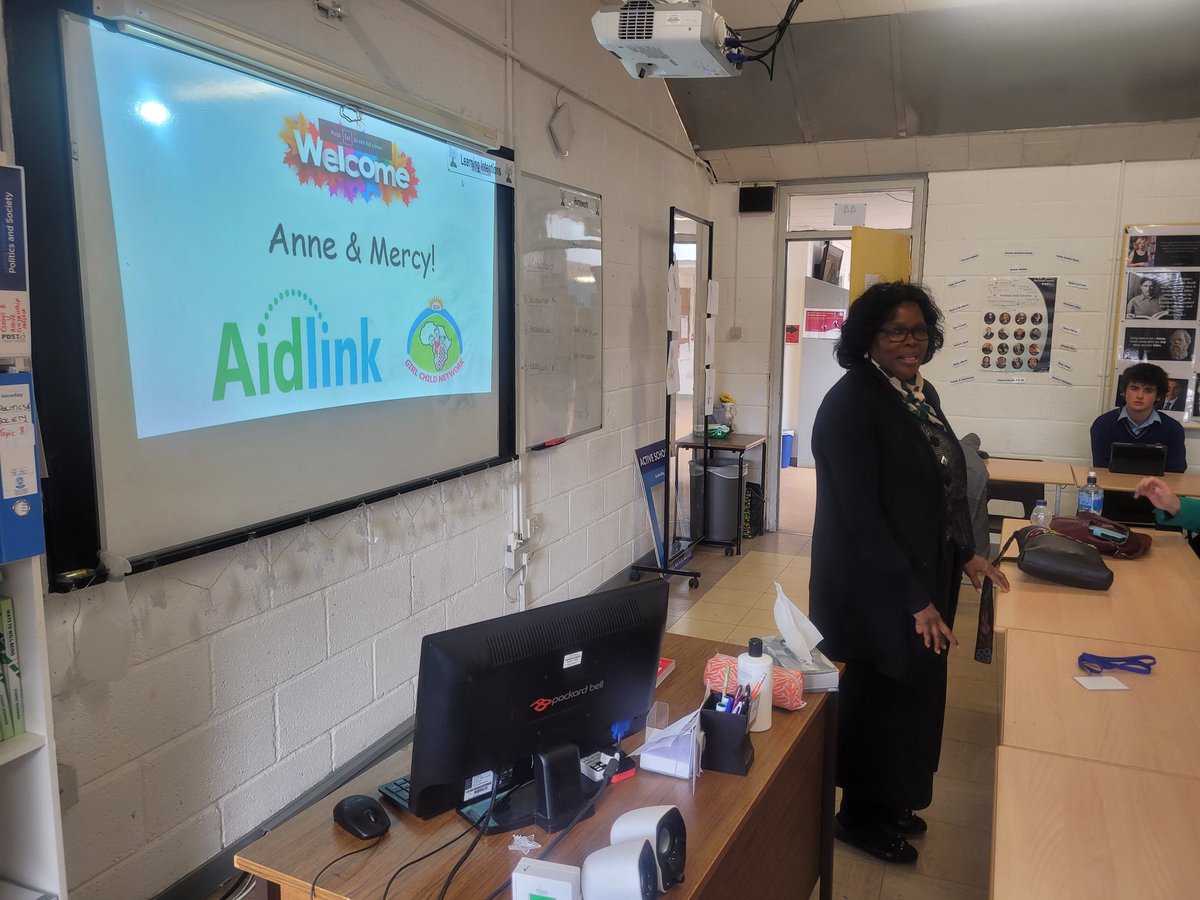 Great to have the CEO of Girl Child Network Mercy Musomi and the CEO of @AidlinkIreland Anne Cleary in speak to my 5th & 6th year Pol Soc students about Gender Equality. #aspirations #believe @stjosephsrush