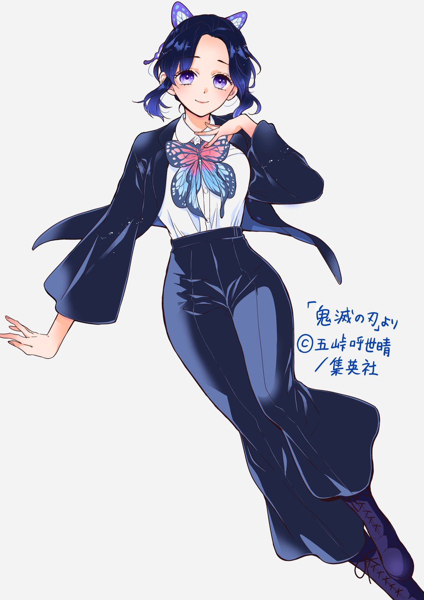 (not so) daily shinobu kochoさんがTwitterに投稿した胡蝶しのぶ(鬼滅の刃)のイラスト。